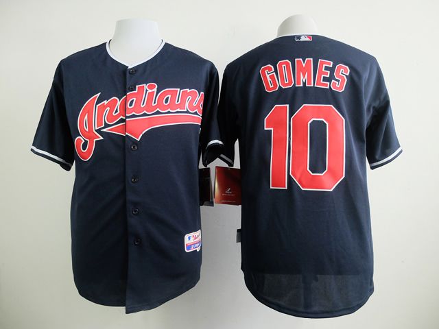 Men Cleveland Indians 10 Gomes Blue MLB Jerseys